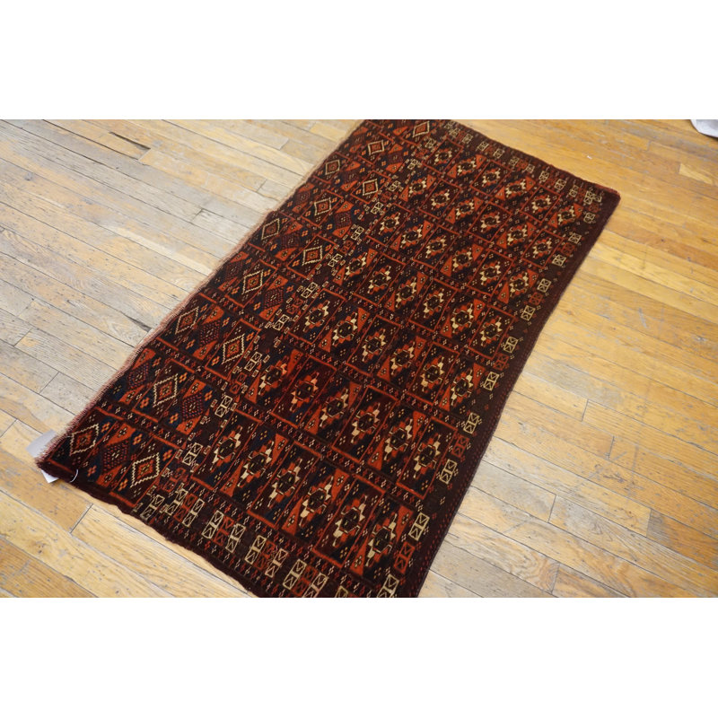 Tapis turc antique des années 1900 Tekke Turkmenistan Coral