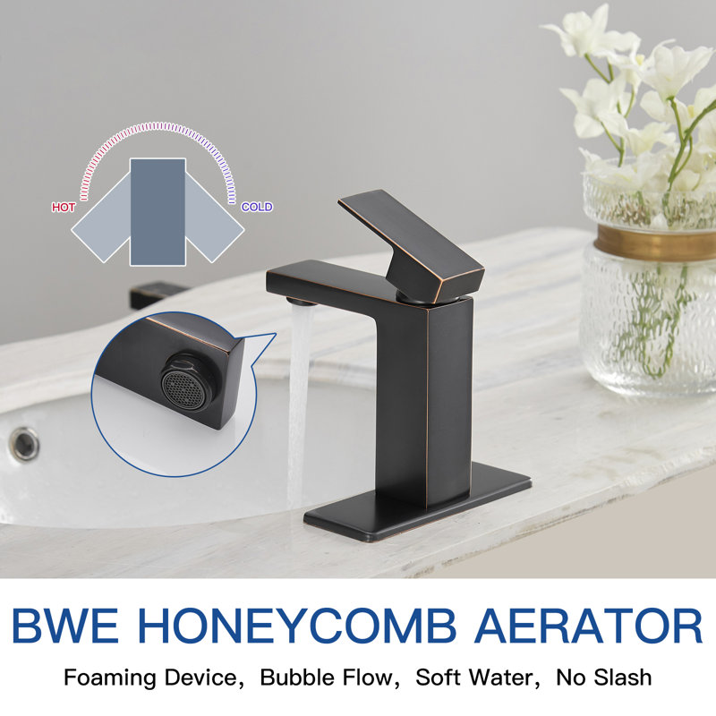Oil Rubbed Bronze Single Handle Bathroom Faucet with Deckplate