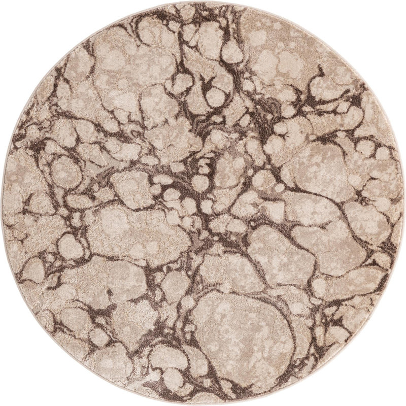 Kennebec Abstract Indoor Rug, Round 4'