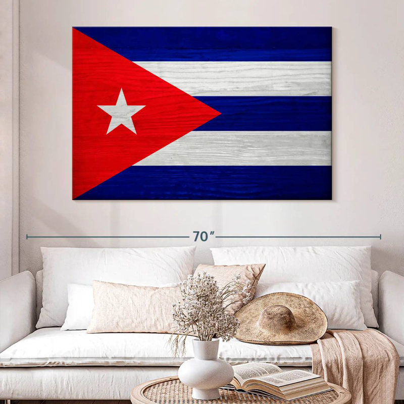 Borges Wood Cuba Flag, 8" H x 12" W