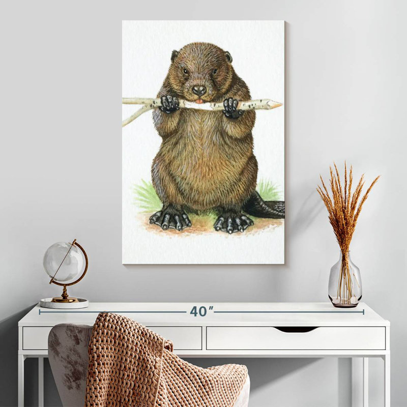 Brampt Branch-Eating Beaver, 30" H x 20" W