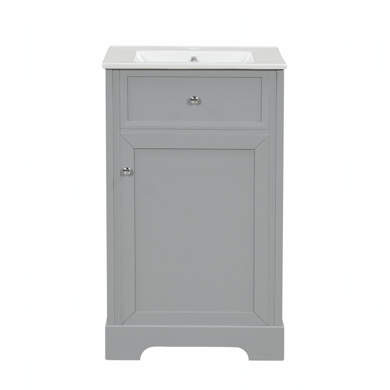 Meuble-lavabo durable de 20 pouces avec lavabo, imperméable et résistant aux taches pour une utilisation durable, Gris
