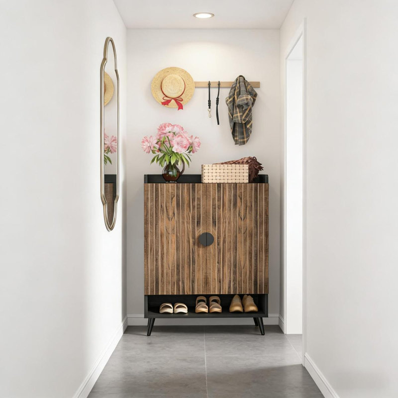 Armoire rustique, rangement rétro, armoire à chaussures pratique, Brun