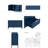 Modern Wave-pattern Sideboard With 3 Drawers, Large Storage Buffet Cabinet With Hooks And Extra Center Leg,suitable For Living Room,entryway,hallway,navy Blue-483117572