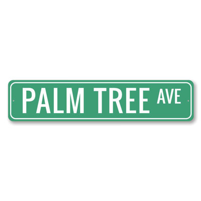 Enseigne en aluminium Palm Tree Avenue