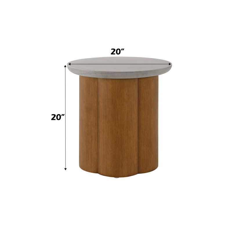 Chumenti End Table with Faux Concrete Top