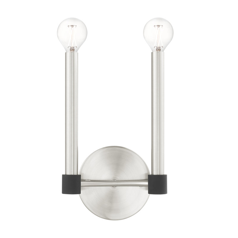 Orean Flush Mounted Sconce, Brushed Nickel/Black