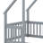 Wooden House Shaped Floor Bed With Fence And Guardrails-624547075