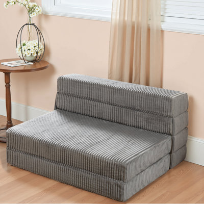 Canapé-lit rabattable de l 81 po x P 41,3 po - Canapé dépliant, matelas de plancher en mousse haute densité, canapé paresseux pour salon / chambre d'amis / bureau à domicile, avec coussin
