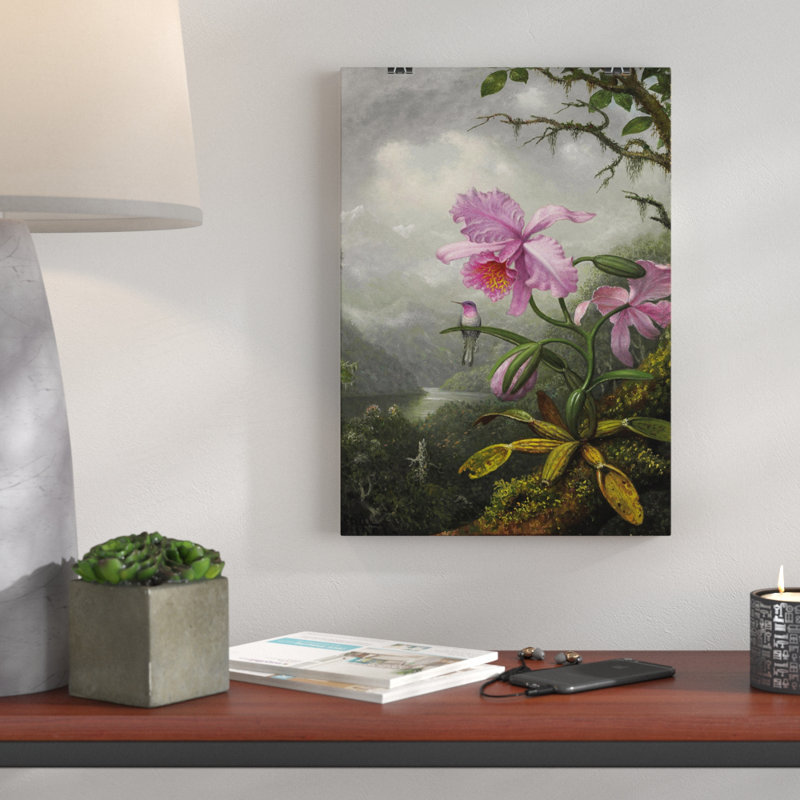 Martin Johnson Heade Hummingbird and Orchid - Frameless Print, 42cm H x 29.7cm W