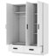3 Door Wardrobe Closet With Storage Drawers,Shelves And Hanging Rod,White