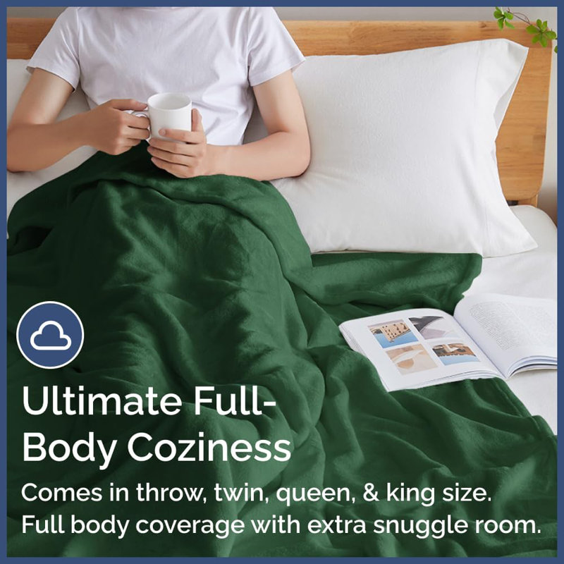 Couverture en molleton doux 300 g / m² Cgk Linens, Vert