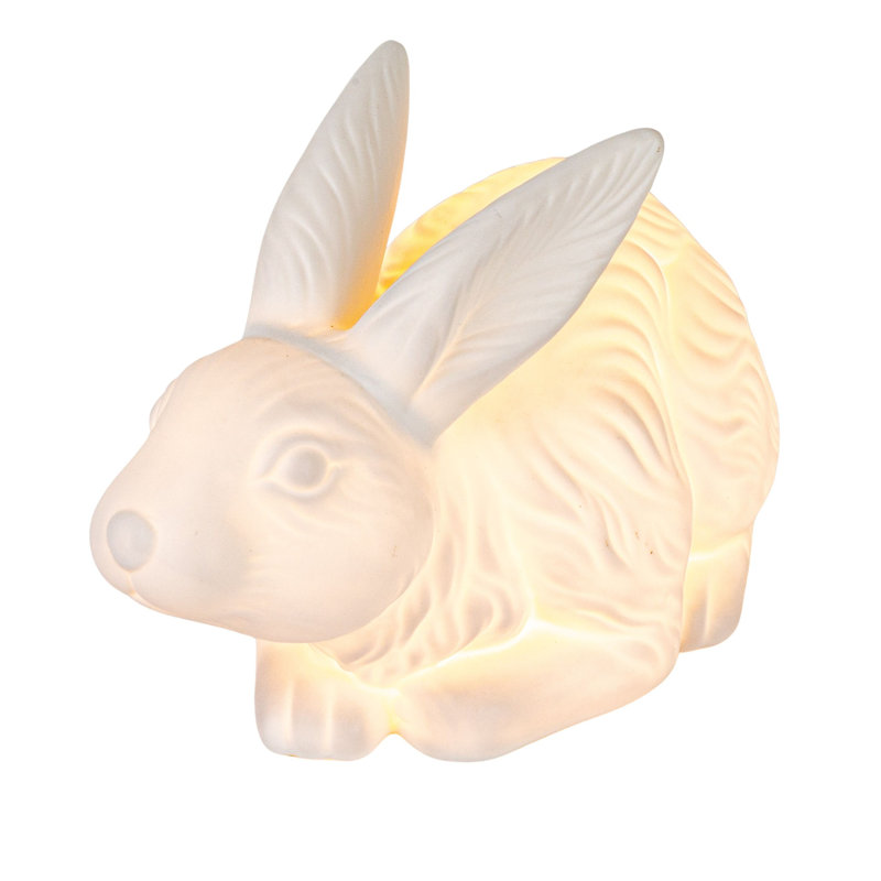 Lampe en forme de lapin en grès avec interrupteur en ligne