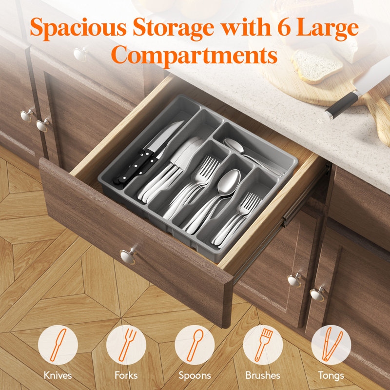 Tiroir de rangement Silverware, Gris