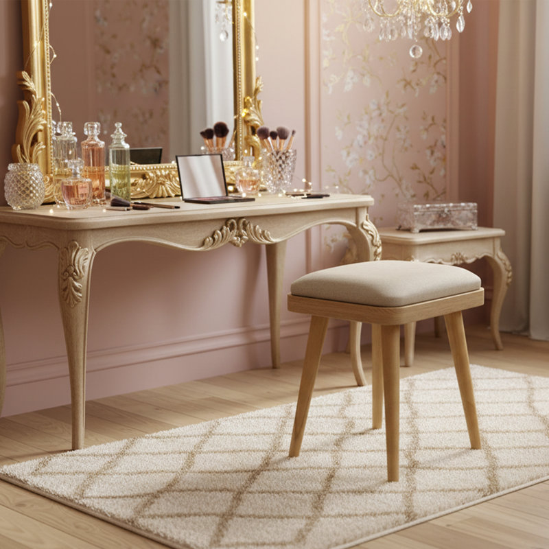 Ensemble de tabourets 2 pièces, Crème, crème