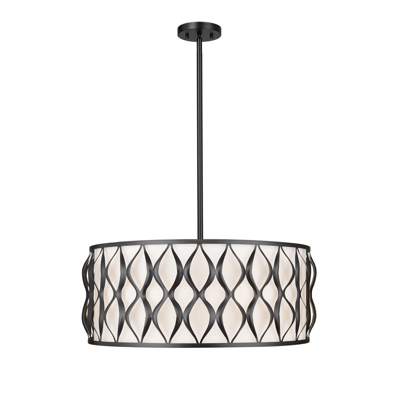 Luminaire suspendu moderne 8 lumières Reggi, Noir mat