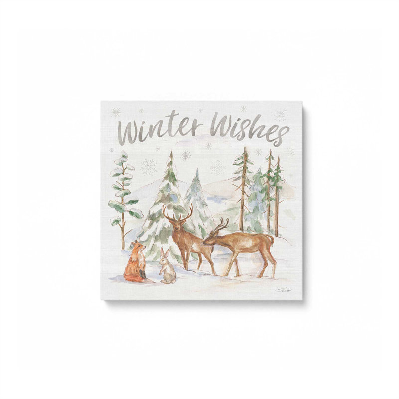 Impression sur toile encadrée Woodland Winter Wishes III, Toile tendue, H 32 po x l 32 po x P 1,25 po