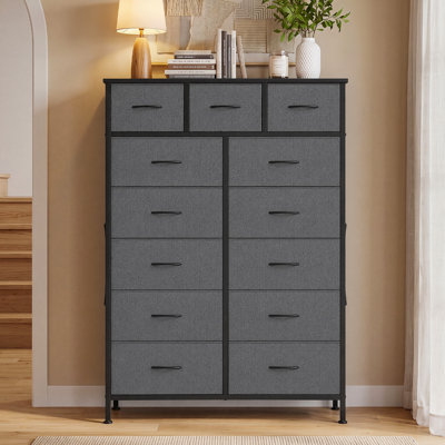 Tall 13 Drawer Fabric Dresser,  Modern Storage Tower Unit