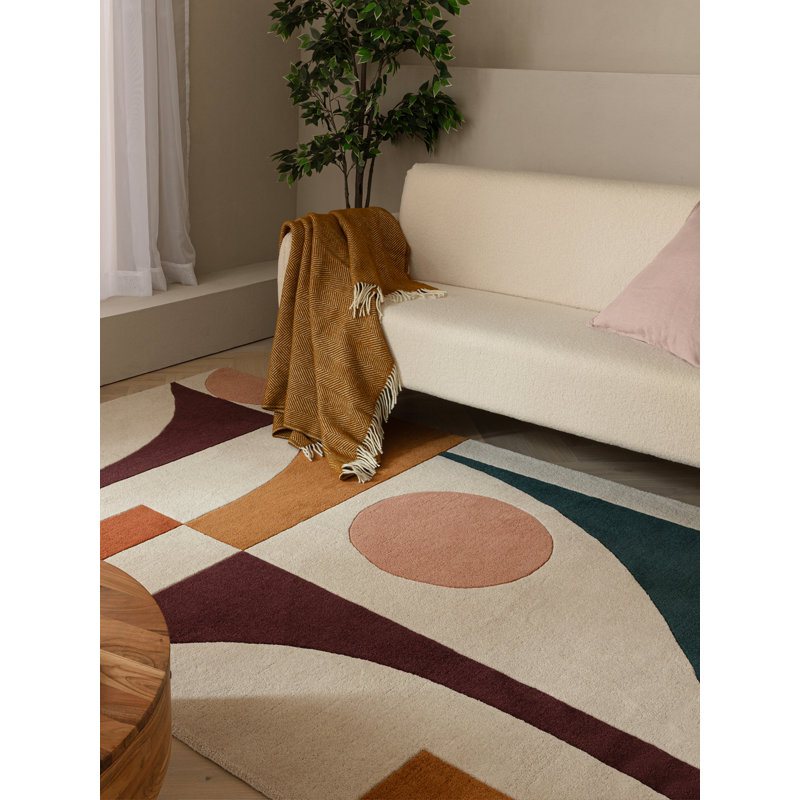 Gina Geometric Wool Hand Tufted Area Rug, Rectangle  160 x 230 cm
