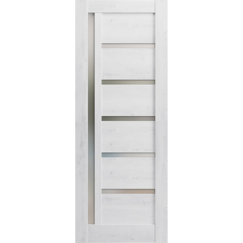 Porte standard lambrissée Quadro, 42 po x 96 po, Blanc nordique