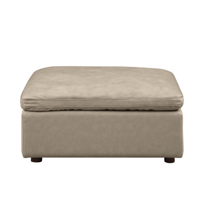 Aveliss Ottoman  Upholstered In Top-Grain Italian Leather