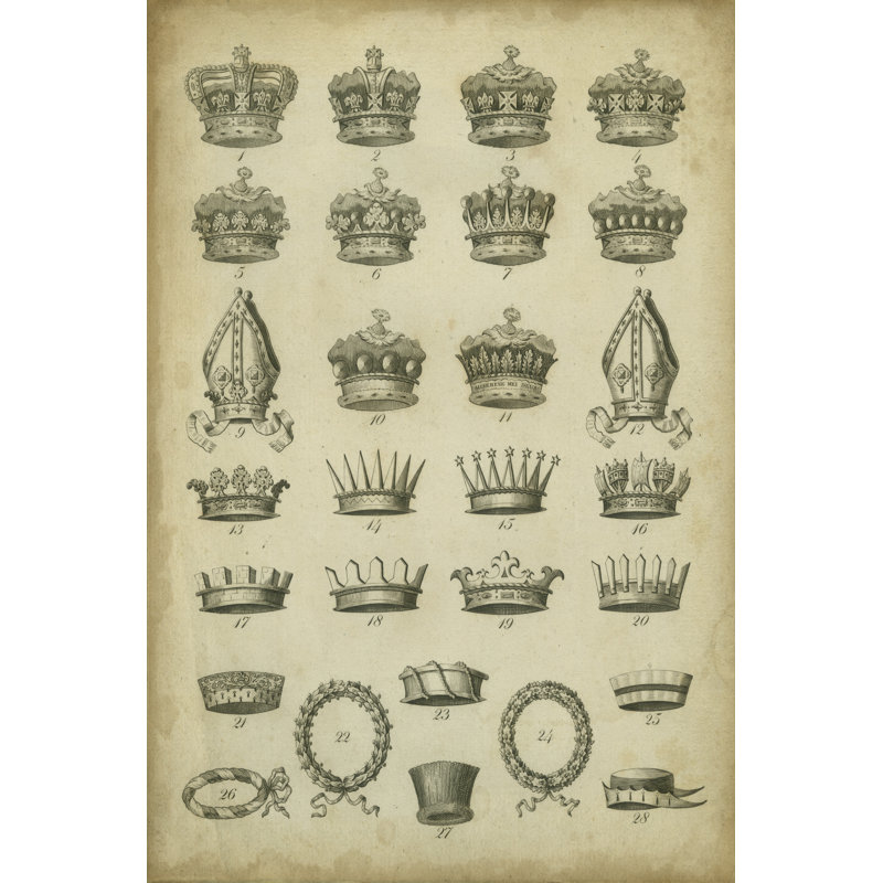 Heraldic Crowns & Coronets IV by Milton - Wrapped Canvas Print, 91cm H x 61cm W 