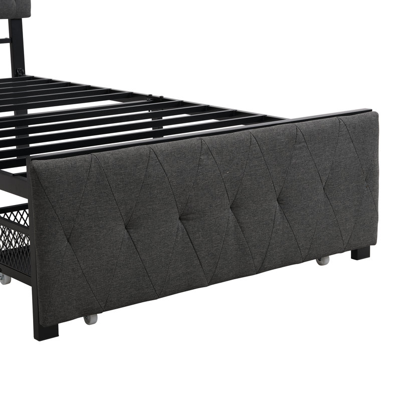 Yaresli Upholstered Storage Bed, Grey, Twin