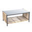 Ensemble de canapé d'extérieur en osier brun 2 places avec coussin gris et table New Comming