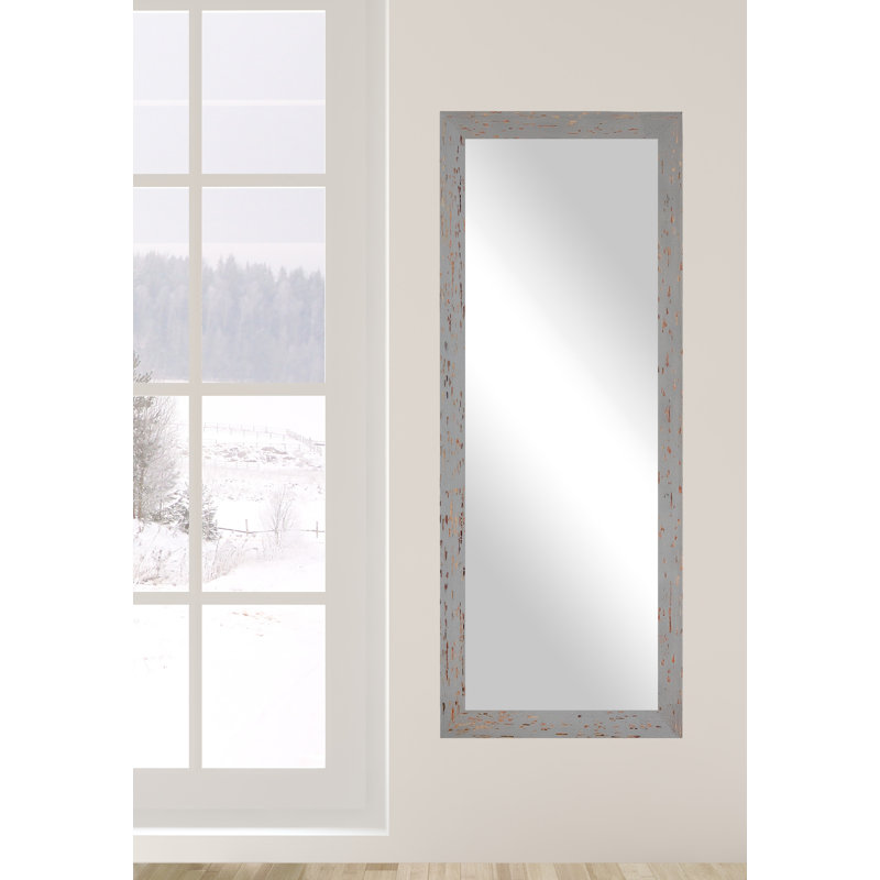 Renegar Solid Wood Flat Mirror, 63" H x 25" W, Gray/Red