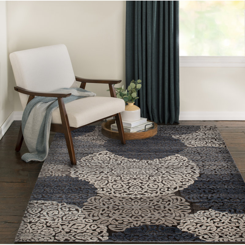 Floral Indoor Rug, Rectangle 5' x 7'6"