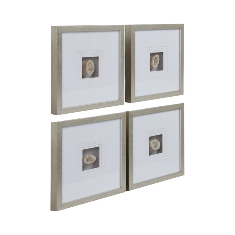 Ensemble de 4 boîtes décoratives contemporaines en pierre 16 po x 16 po