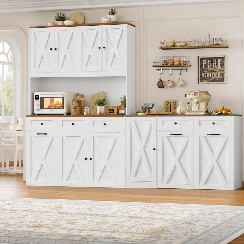 Armoire de rangement pour cuisine Straun, Blanc