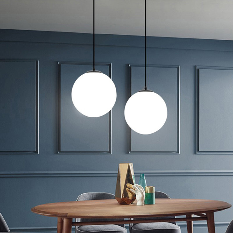 1 - Light Black Single Pendant, 6" H x 6" W x 6" D