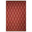 Tapis d'intérieur rectangulaire en laine rouge et or fait main, géométrique et noué à la main-456701214