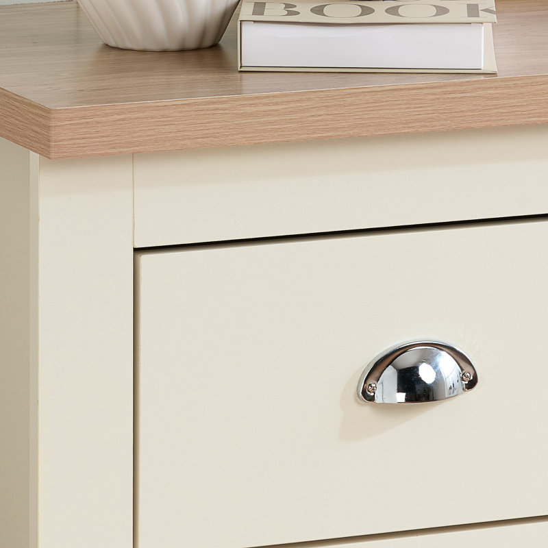 Napanoch 4 Drawer Chest, Cream/Oak