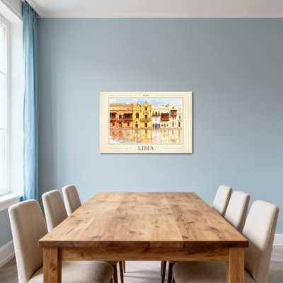 Scenic & Cityscapes Peru Lima Colonial Architecture Water Reflection Art Print