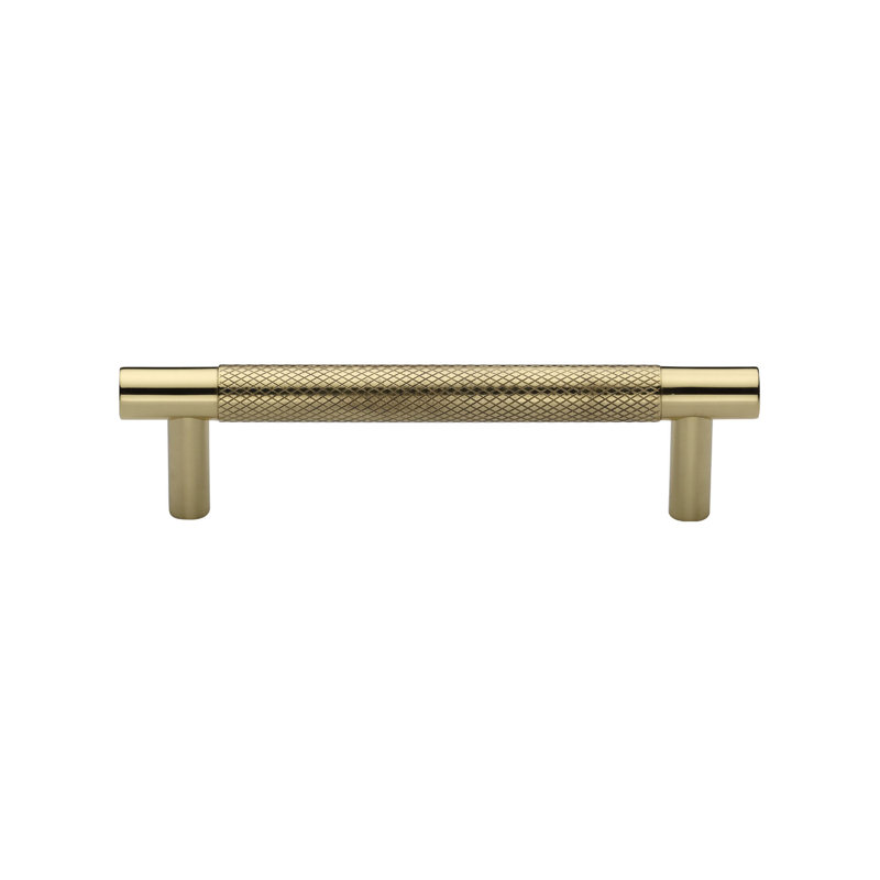 Heritage Brass Signac Heritage Cabinet Pull Partial Knurl Design, Polished Brass, 9.6cm center to center