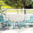 Outdoor Side Table Set of 2 18'' Weather Resistant Adirondack Table Patio Blue-805925179