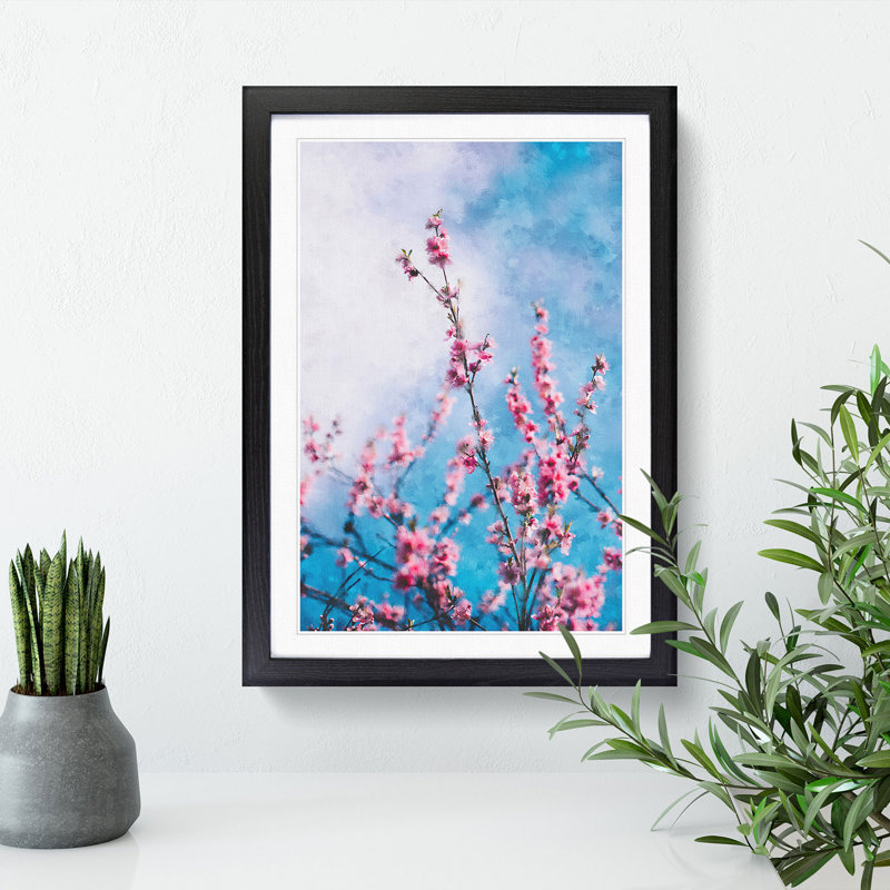 Delicate Cherry Blossom Tree - Picture Frame Graphic Art, 65cm H x 48cm W x 2cm D, Black Framed