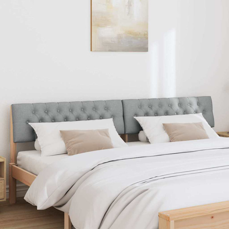 Solid Wood Headboard, Brown, King, Light Grey