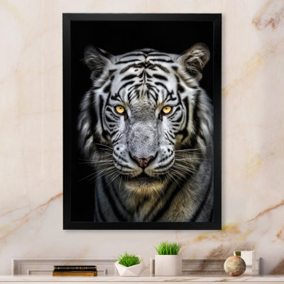 Fierce White Tiger II - Tiger Framed Prints