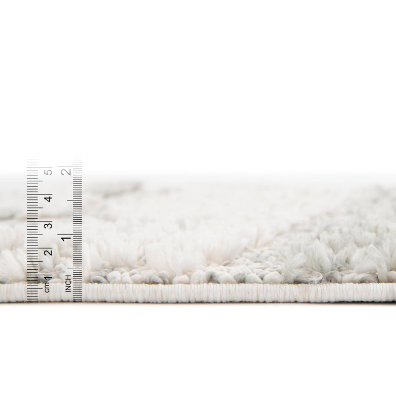 Tapis gris / blanc Algona, Rectangle 2 pi x 3 pi 2 po