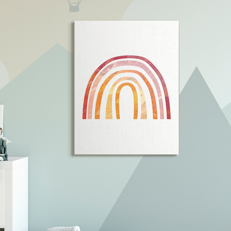 Arc-en-ciel chaud avec texture de ciel abstrait, Toile tendue, H 40 po x l 30 po x 1,5 po