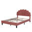 Lit plateforme tapissier avec tête de lit en velours à motif floral-1482917458-1482917456