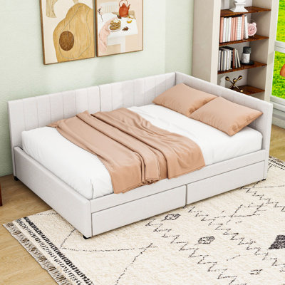 Modern Full Size Upholstered Daybed with Storage Drawers by Latitude Run