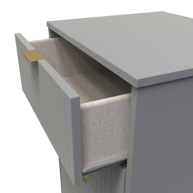 Fully Assembled Alcibades 5 - Drawer Chest of Drawers, Dusk Grey