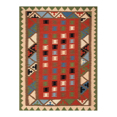 Tapis tissé multicolore lavable à la machine