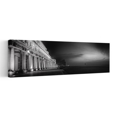 Oceanfront Columns Night Classic Dramatic Tranquil Architecture Beach Wall Art