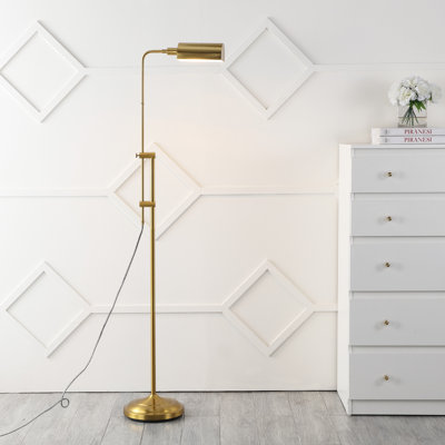 Nandni 63'' Brass Gold Task Floor Lamp