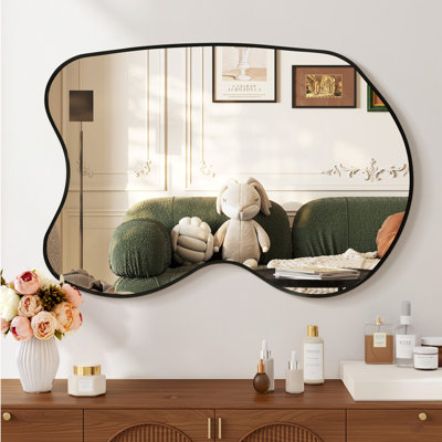 Irregular Metal Wall Mirror Asymmetrical Accent Mirror for Bathroom,Living room